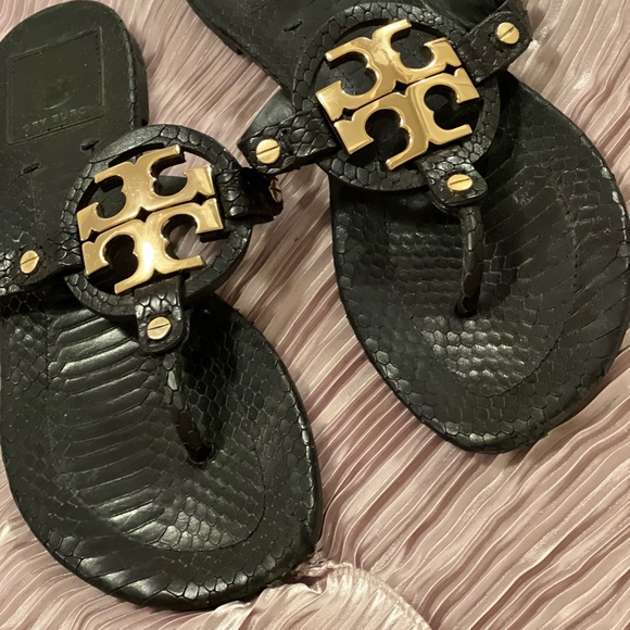 Tory Burch Shoes - Tory Burch snake skin millers!